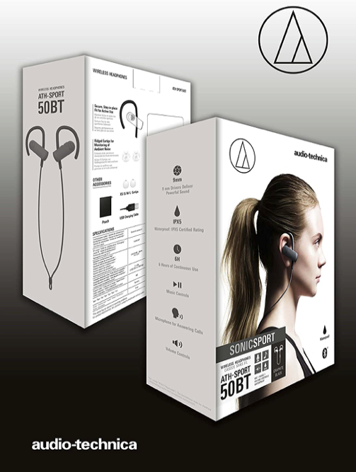 Audio-Technica ATH-SPORT 50BT - Bluetooth In-ear Headphones Black