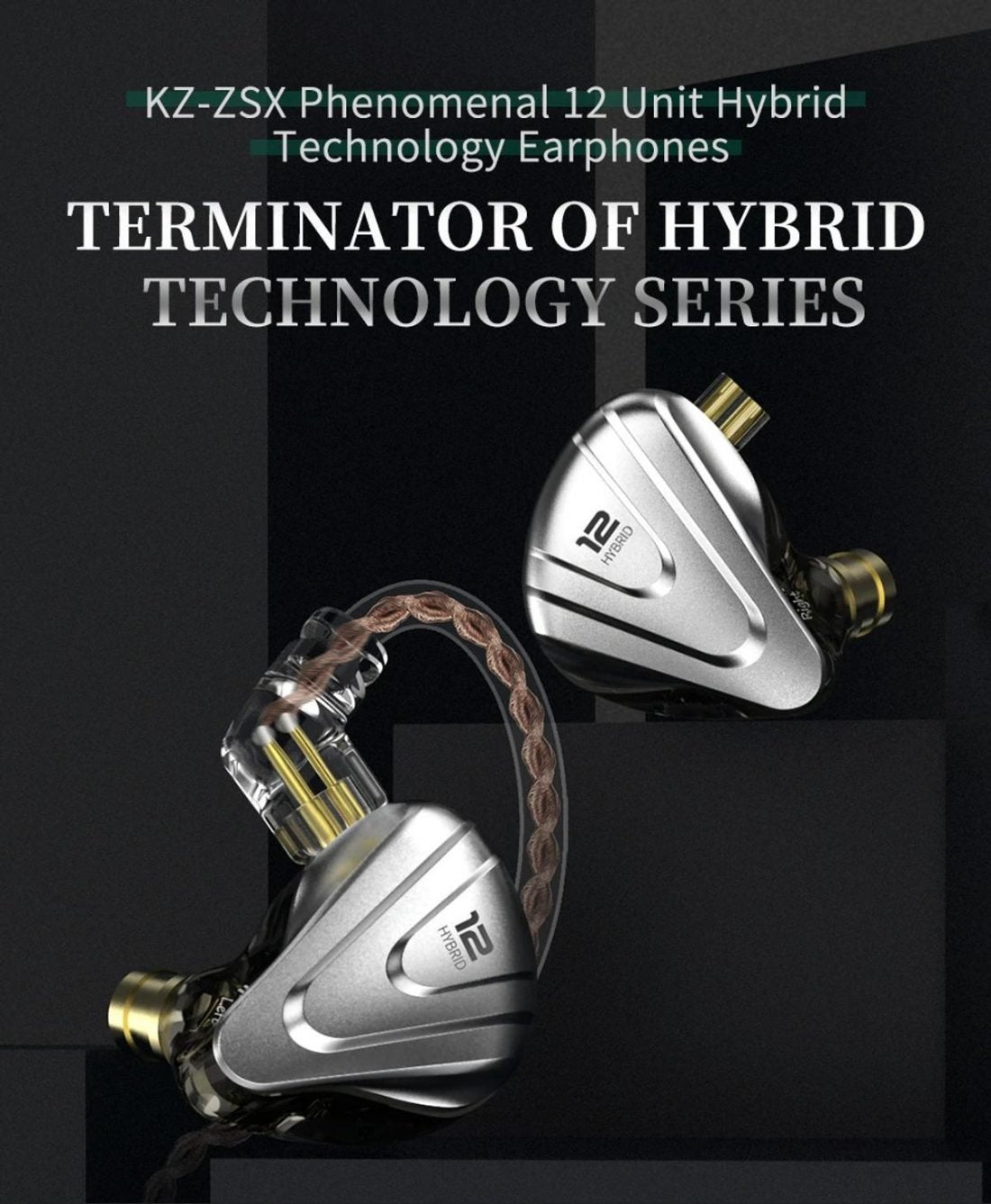 KZ ZSX Terminator - 5BA+1DD Hybrid 12 Drivers Earphones